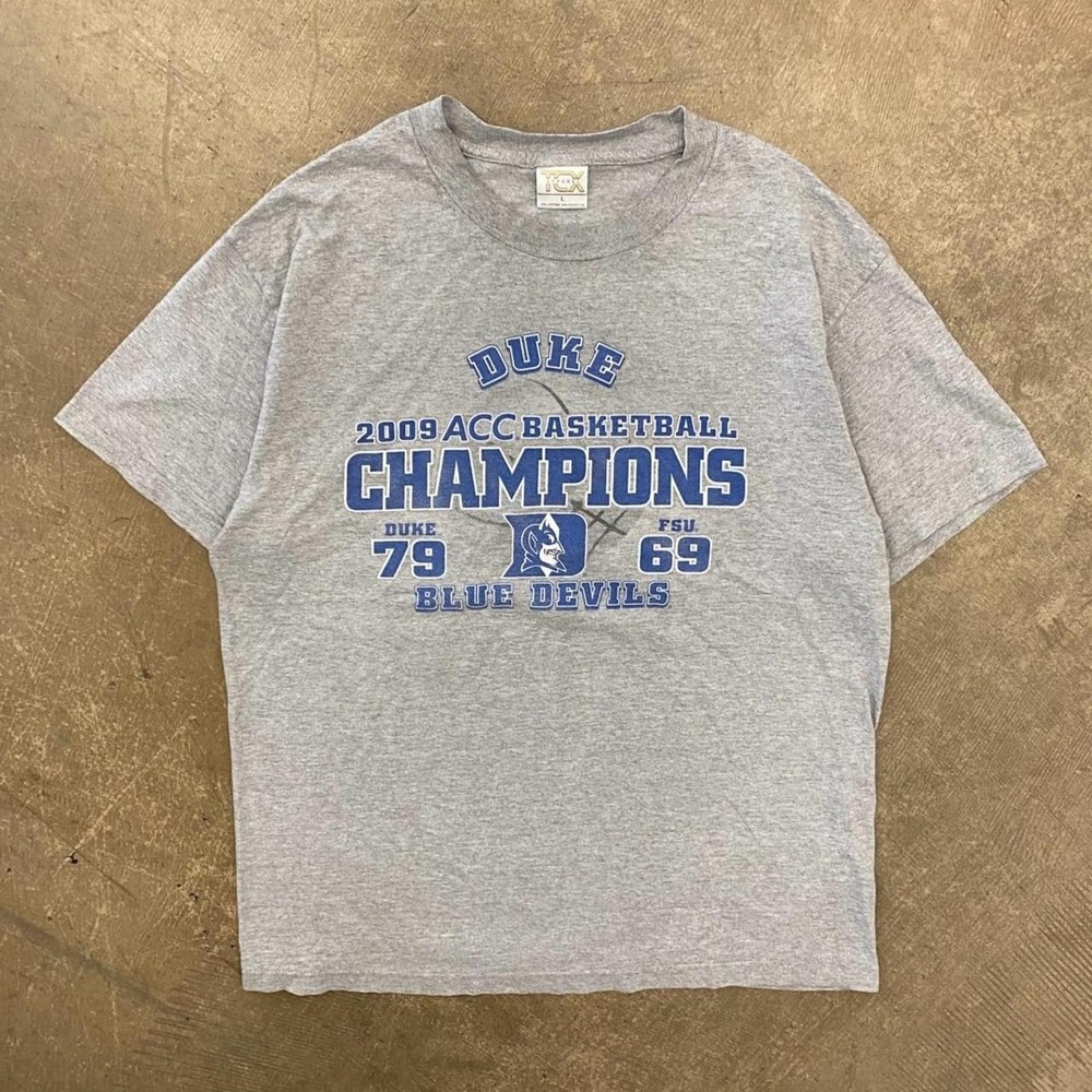 Vintage University of Duke Blue Devils 2009 ACC Basketball Champion NCAA Shirt L